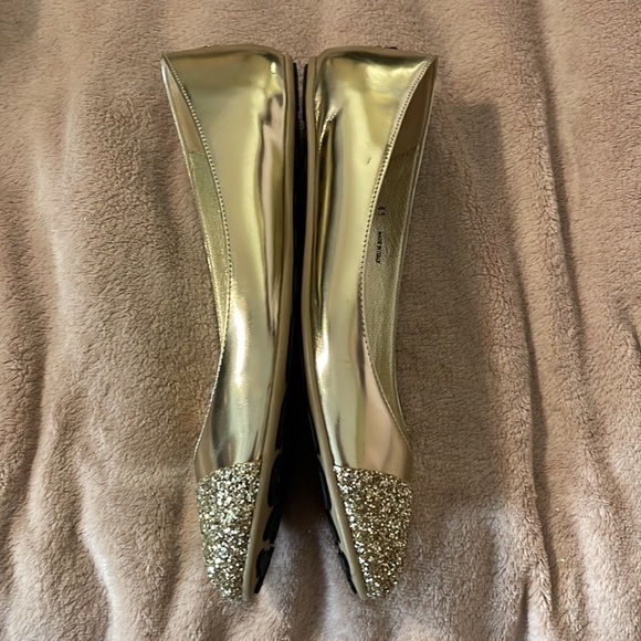 AUTHENTIC JIMMY CHOO GOLD FLATS SZ 41 - Picture 4 of 13
